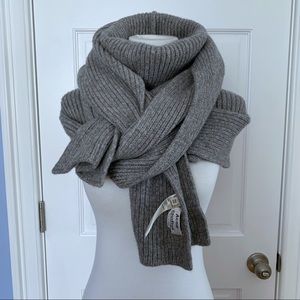Acne studio jayden thick ribbed wool scarf grey